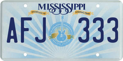 MS license plate AFJ333