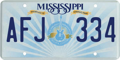 MS license plate AFJ334
