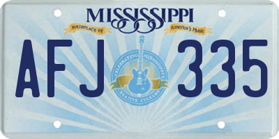 MS license plate AFJ335