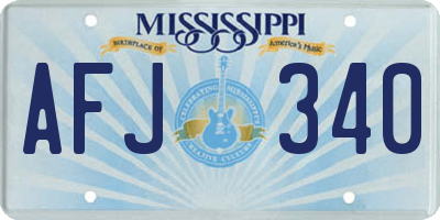 MS license plate AFJ340
