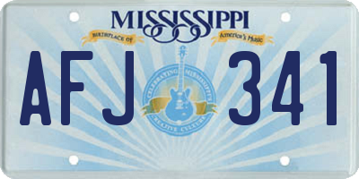 MS license plate AFJ341