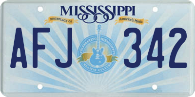 MS license plate AFJ342