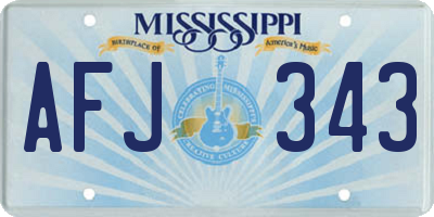 MS license plate AFJ343
