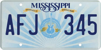 MS license plate AFJ345