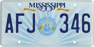 MS license plate AFJ346