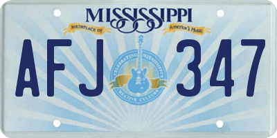 MS license plate AFJ347
