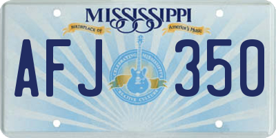 MS license plate AFJ350