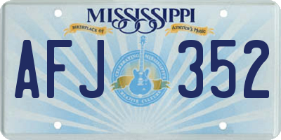 MS license plate AFJ352