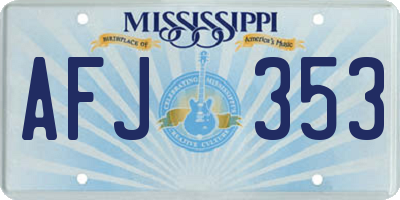 MS license plate AFJ353