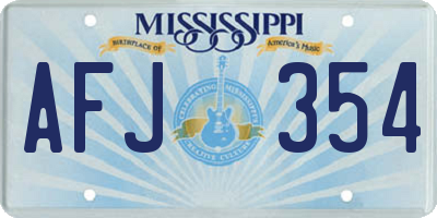 MS license plate AFJ354