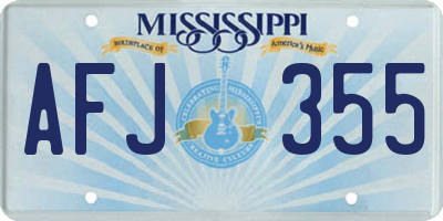 MS license plate AFJ355