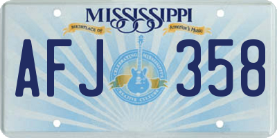 MS license plate AFJ358