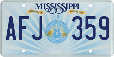 MS license plate AFJ359