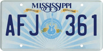 MS license plate AFJ361