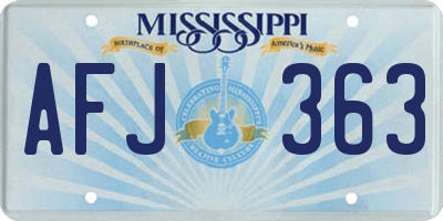 MS license plate AFJ363
