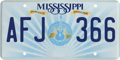 MS license plate AFJ366