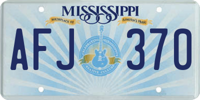 MS license plate AFJ370