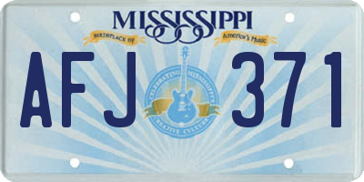 MS license plate AFJ371
