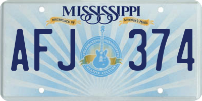 MS license plate AFJ374