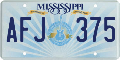 MS license plate AFJ375
