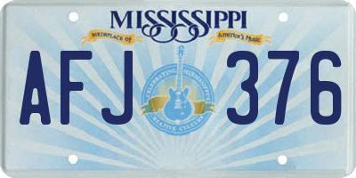 MS license plate AFJ376