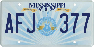 MS license plate AFJ377