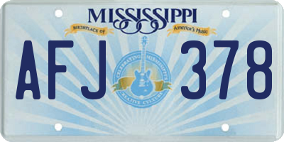 MS license plate AFJ378