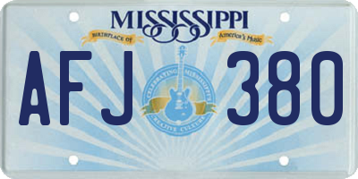 MS license plate AFJ380