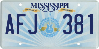 MS license plate AFJ381