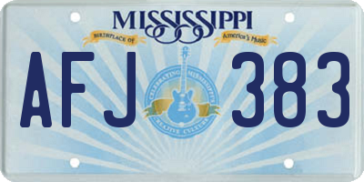 MS license plate AFJ383