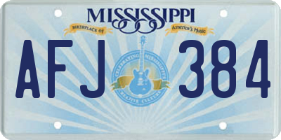 MS license plate AFJ384
