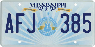 MS license plate AFJ385