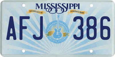 MS license plate AFJ386