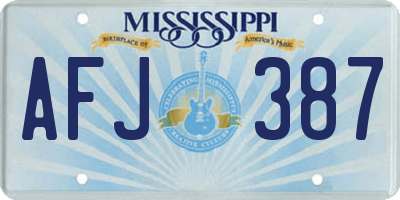 MS license plate AFJ387