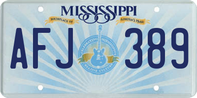 MS license plate AFJ389