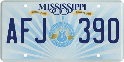 MS license plate AFJ390