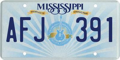 MS license plate AFJ391