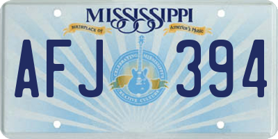 MS license plate AFJ394