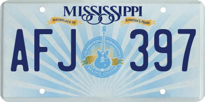 MS license plate AFJ397