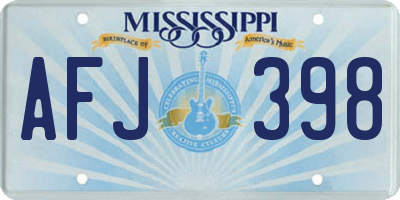 MS license plate AFJ398