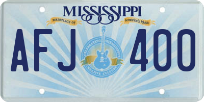 MS license plate AFJ400