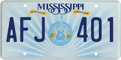MS license plate AFJ401