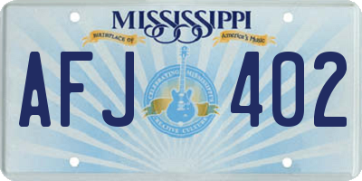 MS license plate AFJ402