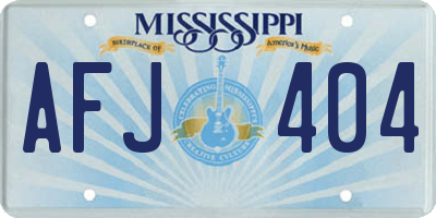 MS license plate AFJ404