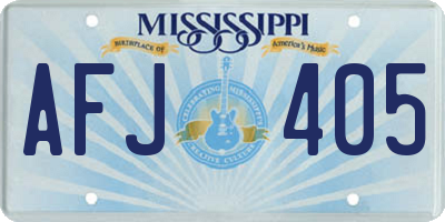 MS license plate AFJ405