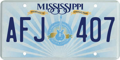 MS license plate AFJ407