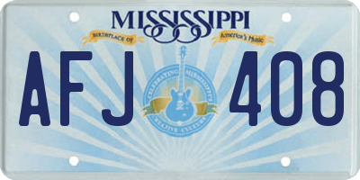 MS license plate AFJ408