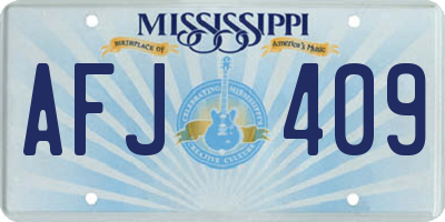 MS license plate AFJ409