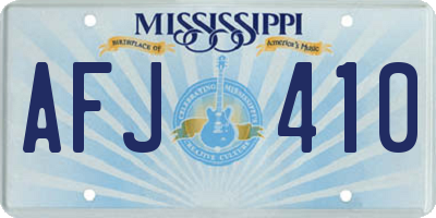 MS license plate AFJ410