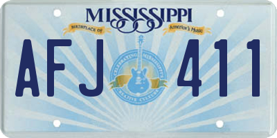 MS license plate AFJ411